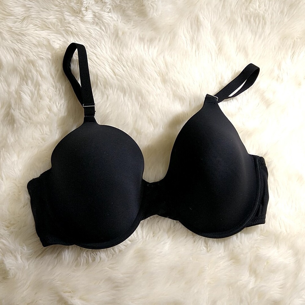 Maidenform Womens sz 38DD Bra Black Adjustable Strap 3 Clasp Back Closure Bow